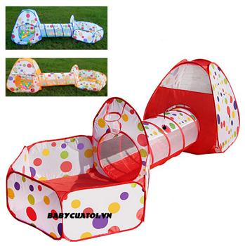 Nhà bóng chui ống 3 khoang liên hoàn cho bé 1383