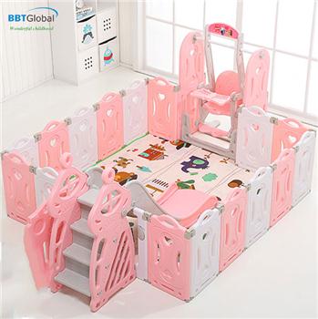 Bộ cầu trượt xích đu quây bóng hồng BR9505-BSL308-BSL309