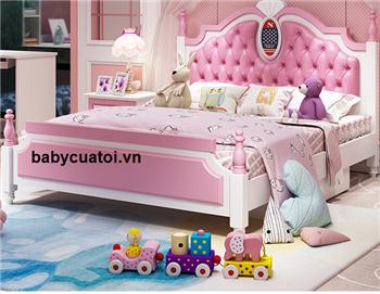 Gường bé gái công chúa đẹp nhập khẩu GBG-03