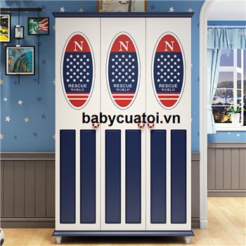 Tủ quần áo bé trai đẹp 3 buồng nhập khẩu TBT-202
