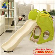 Cầu trượt Hàn Quốc cá heo có bóng rổ HNP-716