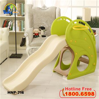 Cầu trượt Hàn Quốc cá heo có bóng rổ HNP-716
