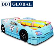 Giường ngủ bé trai đẹp hình ô tô xanh giá rẻ nhập khẩu B016-X