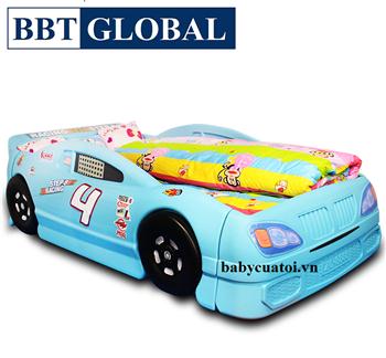 Giường ngủ bé trai đẹp hình ô tô xanh giá rẻ nhập khẩu B016-X