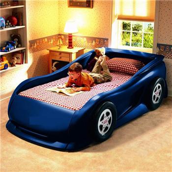 Giường ngủ cho bé trai hình ô tô nhập khẩu màu xanh B018-X