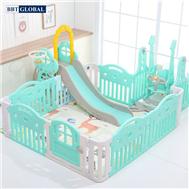 Bộ quây bóng cầu trượt xích đu BBT Global BSL304-X màu xanh