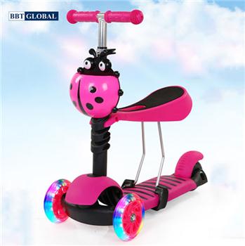 Xe trượt Scooter cho bé  BBT Global 2 trong 1 màu hồng SK1305