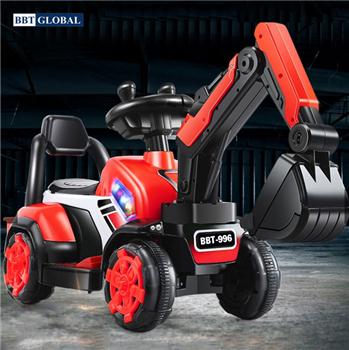 Ô tô điện trẻ em cần cẩu màu đỏ BBT-996D