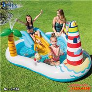 Bể bơi phao cầu trượt có cần câu cá intex 57162