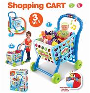 Bộ đồ chơi xe đẩy siêu thị có nhạc cao cấp màu xanh 008-902A