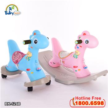 Ngựa bập bênh kết hợp chòi chân có nhạc RK-524B
