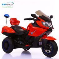 Xe máy điện trẻ em cảnh sát có đèn 2 động cơ đỏ BBT-1250D