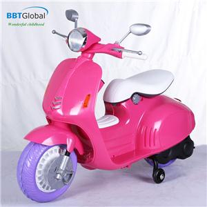 Xe máy điện Vespa trẻ em cao cấp 12V màu hồng BBT-666B-H