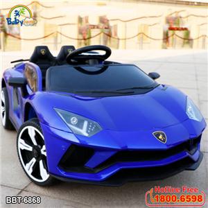 Ô tô Lamborghini màu xanh ghế da bánh cao su BBT-6868CCX