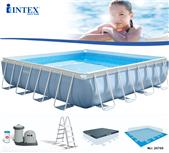 Bể bơi khung kim loại chịu lực hình vuông 4m88 INTEX 26766