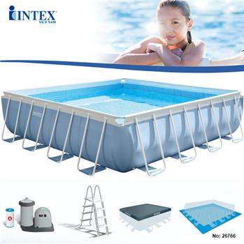 Bể bơi khung kim loại chịu lực hình vuông 4m88 INTEX 26766