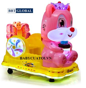 Nhún điện nhập khẩu mèo hồng xinh xắn NDNK-1090