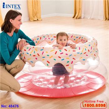 Cũi nhún Donut màu hồng cho bé INTEX 48476