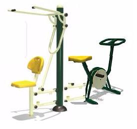 Thiết bị thể dục ngoài trời kéo tay kết hợp xe đạp KXJS-083