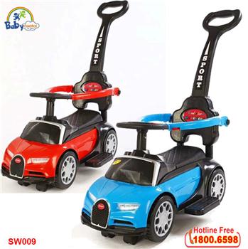Ô tô chòi chân kết hợp xe lắc và xe đẩy có nhạc cho bé SW009