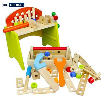 Đồ chơi sửa chữa kết hợp xếp hình bằng gỗ cao cấp MSN13023