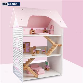 Đồ chơi ngôi nhà búp bê bằng gỗ cao cấp MSN19004
