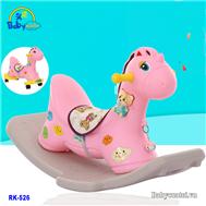 Ngựa bập bênh nhập khẩu có nhạc màu hồng RK-526H