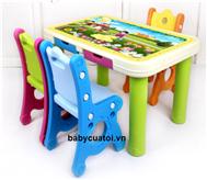 Bộ bàn ghế cho bé nhập khẩu cao cấp sắc mầu F004A