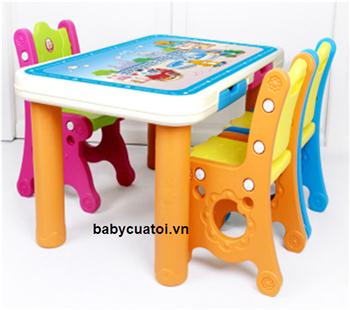 Bộ bàn ghế cho bé nhập khẩu cao cấp sắc mầu F004C