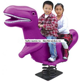 Bập bênh lò xo 2 chỗ ngoài trời nhập khẩu khủng long KXHT-186