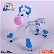 Xe chòi chân con bò có đèn và nhạc màu xanh SL1308X