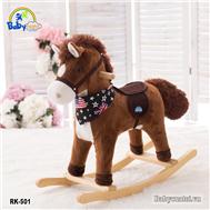 Bập bênh thú bông ngựa nâu nhập khẩu RK-501