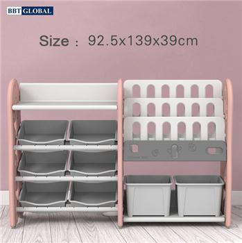 Giá kệ để đồ chơi và đồ dùng cho bé 2 ngăn lớn hồng SH9604-2H