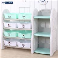 Giá kệ đôi để đồ chơi và đồ dùng cho bé xanh lá SH9603