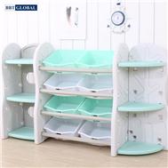 Giá kệ để đồ chơi và đồ dùng cho bé 3 ngăn xanh lá SH9603