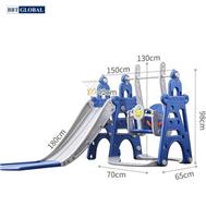 Cầu trượt xích đu máng dài 180cm BBT Global BSL310 màu xanh