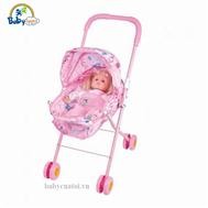 Đồ chơi búp bê 31cm có xe đẩy cho bé KT6666C