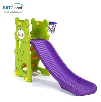 Cầu trượt gấu cho bé có ném bóng rổ ZK1006