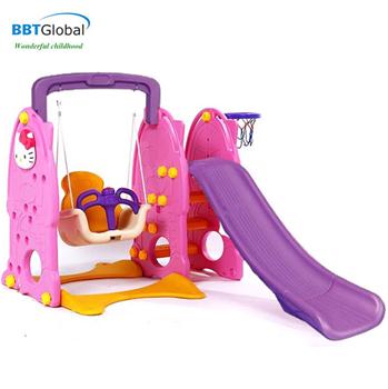 Cầu trượt cho bé có xích đu Hello Kitty ZK1009