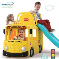 Cầu trượt bể bóng Hàn Quốc xe bus trường học 3 trong 1 Y1602