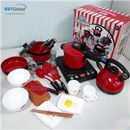 Đồ chơi nấu ăn cho bé 20 chi tiết cỡ lớn màu đỏ 5696-D