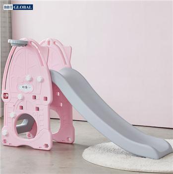 Cầu trượt Hàn Quốc CASA hồng có ném bóng rổ Y1955