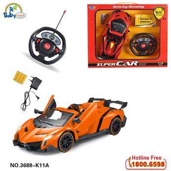 Ô tô Lamborghini tỷ lệ 1:16 có bánh lái điều khiển lớn 3688-K11
