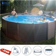 Bể bơi khung kim loại chịu lực giả gỗ 4m78 INTEX 26384