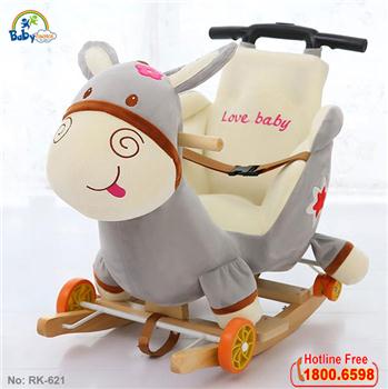 Bập bênh bông BBT Global cao cấp 3 trong 1 chú lừa RK-621