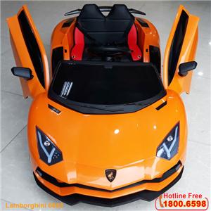 Ô tô Lamborghini màu cam ghế da bánh cao su BBT-6868CCC