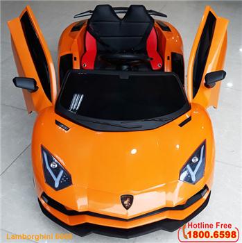 Ô tô Lamborghini màu cam ghế da bánh cao su BBT-6868CCC