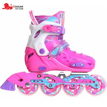 Giầy trượt patin COUGAR cao cấp bánh mềm CR1 size M mầu hồng CR1-M-H