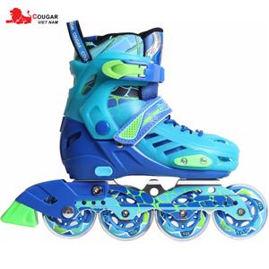 Giầy trượt patin COUGAR cao cấp bánh mềm CR1 size M mầu xanh CR1-M-X