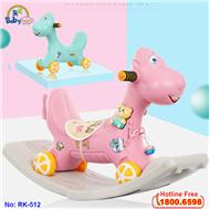 Ngựa bập bênh kết hợp xe chòi chân có nhạc cho bé RK-512